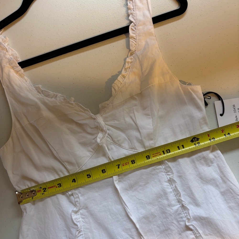 Japna White Ruffle A-Line Smocked Summer Dress Cotton New NWT size Small Beach - Picture 11 of 11